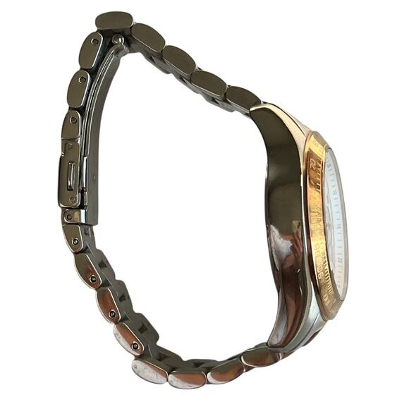 Michael Kors Layton MK5622 silver rose gold two-tone stainless steel watch $375 - Picture 5 of 11